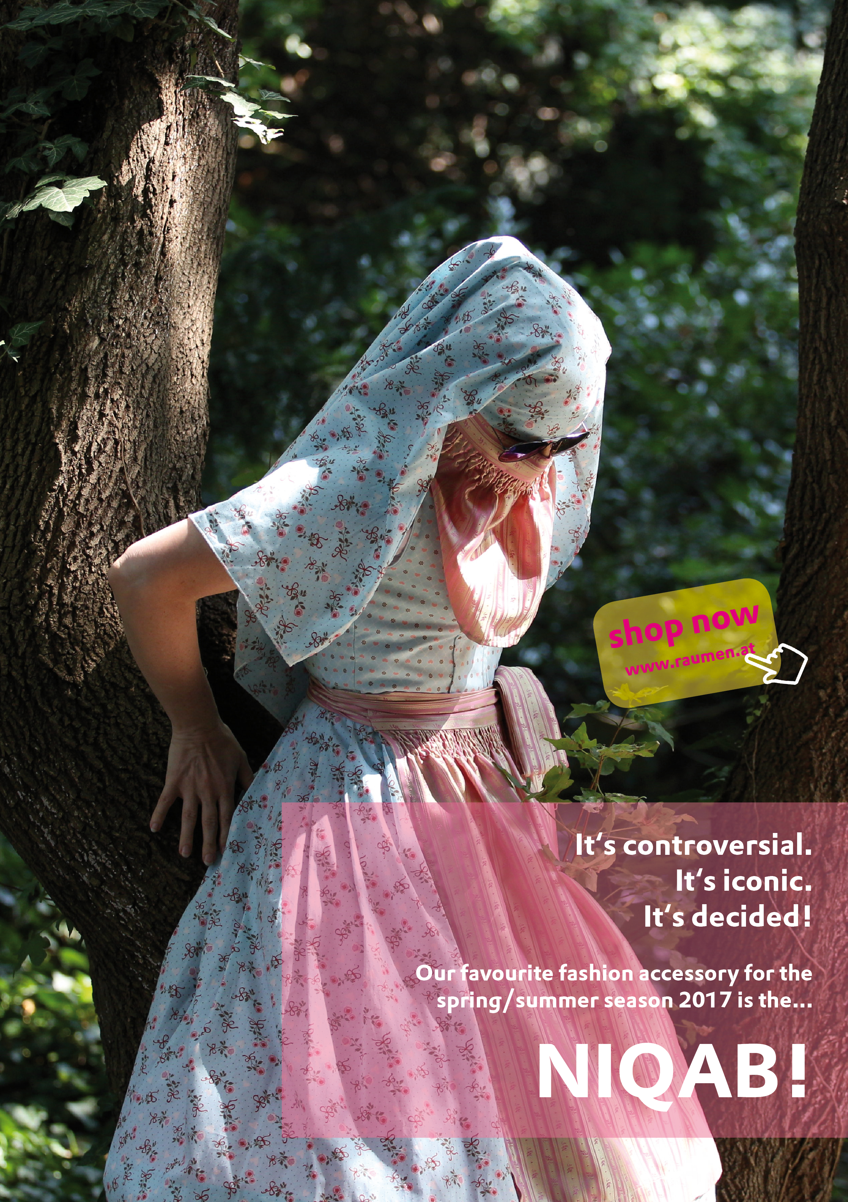 Woman wearing a dirndl with matching niqab